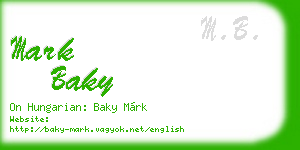 mark baky business card