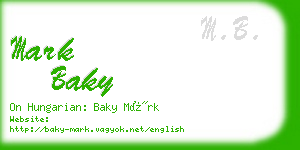 mark baky business card